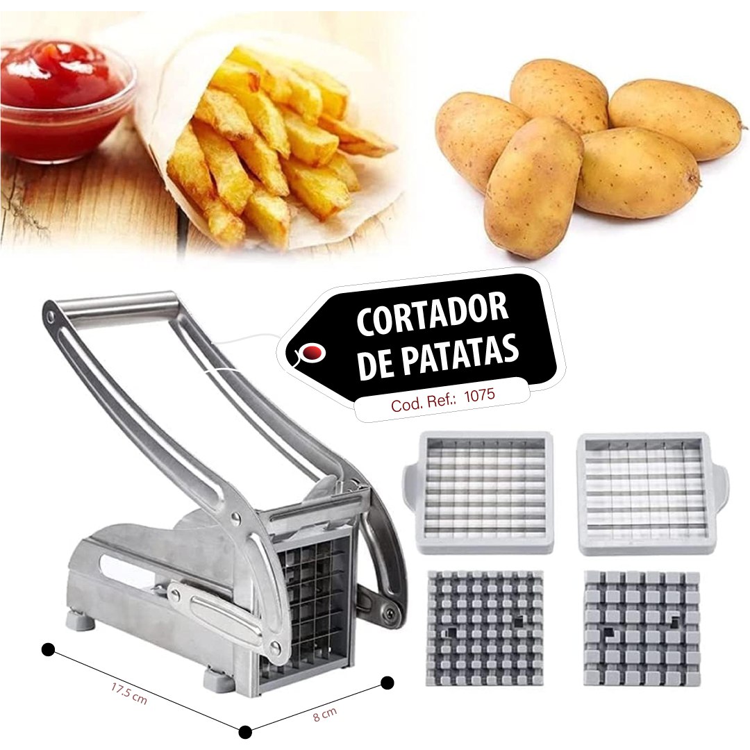🔪 Cortador de Papas y Verduras de Acero Inoxidable – ¡Corta Fácil, Rápido y Seguro!